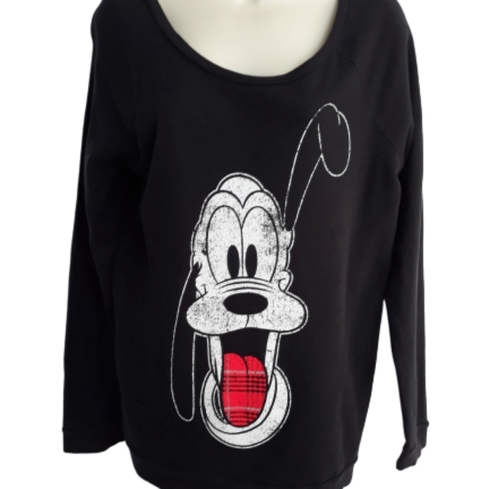 Disney sweatshirt distress Pluto graphic sz med